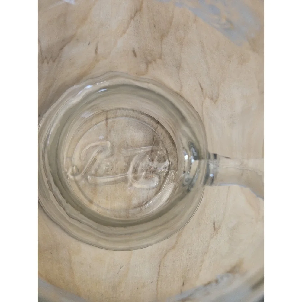 Vintage Pepsi-Cola Glass Stein Mug White Logo Handle Soda Pop Drinking Cup